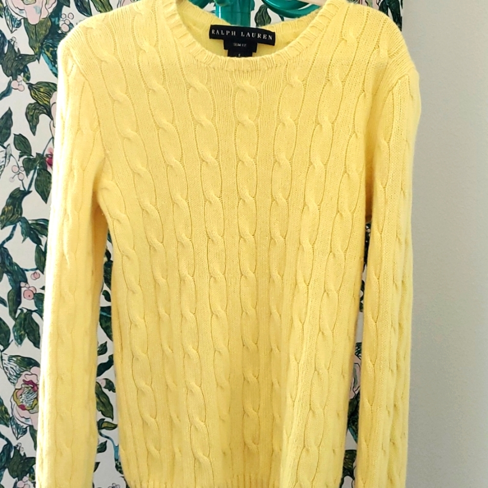 Cashmere yellow Ralph Lauren sweater small